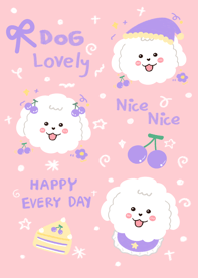 Dog love berry minimal pink cute