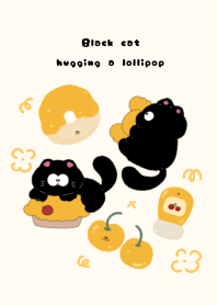 Black cat hugging a lollipop1