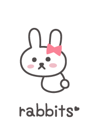 กระต่าย*สีขาว*ริบบิ้น