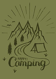 Happy Camping - オリーブグリーン/緑色 -