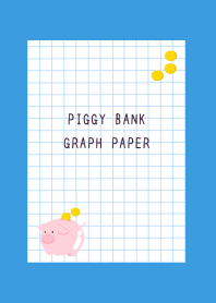 PIGGY BANK GRAPH PAPER/BLUE/YELLOW