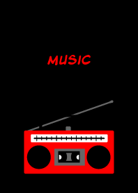 radio cassette recorder on black