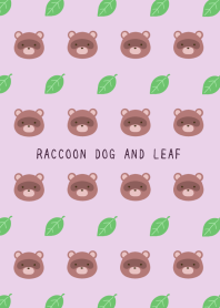 RACCOON DOG AND LEAF/LIGHT PURPLE
