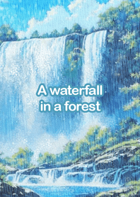 A waterfall in a forest