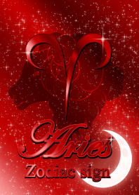 Twelve constellations aries red