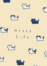 ゆるい猫。ネイビー