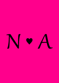 Initial "N & A" Vivid pink & black.