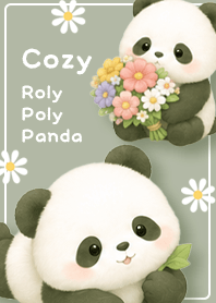 green Relaxing, Round Panda