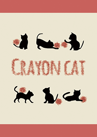 Beige & Red / Crayon Cat