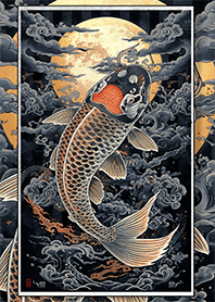 Tattoo : Koi Fish and the Moon2