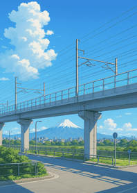 Fuji Railway Summer View