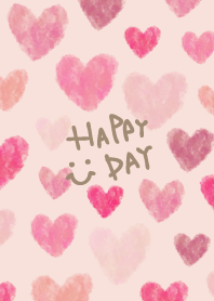 Watercolor many pink hearts2 from Japan