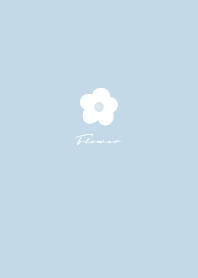 Simple Small Flower / White x Blue