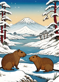 浮世絵 - 水豚 73bC63