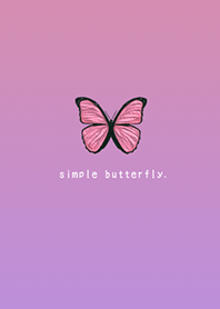 SIMPLE BUTTERFLY - ローズピンク / 紫 -