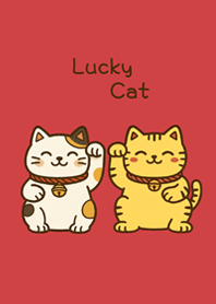 ขอพระเจ้าอวยพรแมวนำโชค-สีแดง