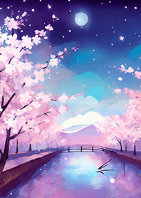Beautiful night cherry blossoms#69
