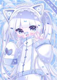 Theme of Cat Ear Headphones Girl
