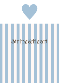 Stripe&Heart - SmokyBlue+Beige 2 -