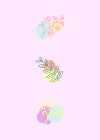 minimal pastel leaves