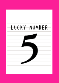LUCKY NUMBER 5 NOTEBOOKj-FLASHY PINK