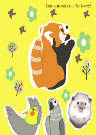 在森林裡的可愛動物
