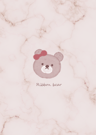 Fashionable ribbon bear pinkgreige03_1
