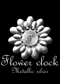 Flower clock -Metallic silver-