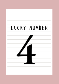 LUCKY NUMBER 4 NOTEBOOKj-DUSTY PINK