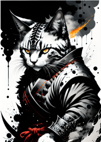 Ink wash cat samurai 71f90f