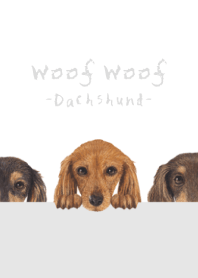 Woof Woof - Dachshund L - WHITE/GRAY