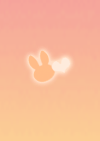 Fluffy rabbit Heart Orange