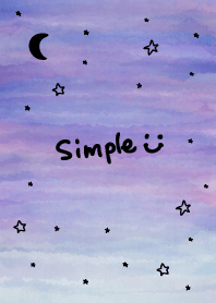 水彩夜星と月スマイル18