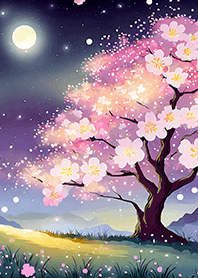 Beautiful night cherry blossoms#914