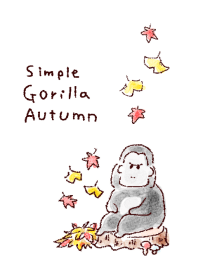 簡單的 大猩猩 秋天 白色 灰色