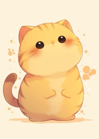 Cute fat cat round body_22