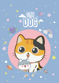 Cat&Dog Mini Cute Galaxy Blue