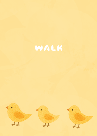 Nordic style birds02brown&yellow