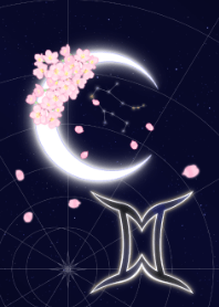 Gemini moon and cherry blossoms JPN