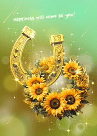 Lucky horseshoe and cherry sunflowers