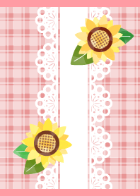 day for sunflower on light pink
