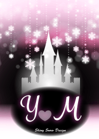【Y&M】イニシャル❤️雪の城-ピンク-