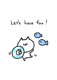 Simple and cute white cat 5