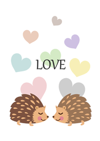 Cute hedgehog couple-full of love