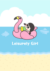 Leisurely Girl-Summer Beach