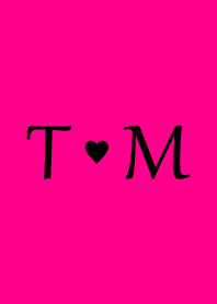 Initial "T & M" Vivid pink & black.