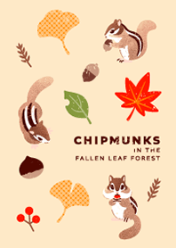 落ち葉の森のシマリス