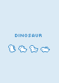 Pixel Dinosaur /aqua,blue line,whfil