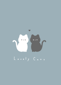 白黒ねこさん。白とミントグレー