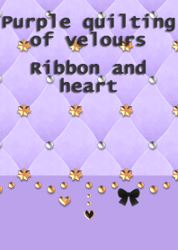 Purple quilting of velours<Ribbon,heart>